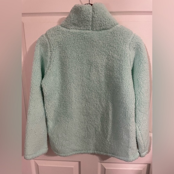St. Johns Bay Women’s Sherpa Teddy Bear Pullover Top Mock Neck Small (P) Green - Picture 2 of 8